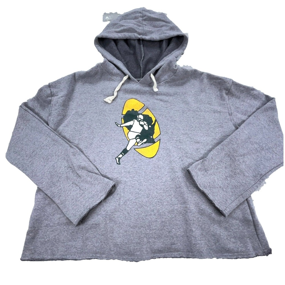 Green Bay Packers Hoodie Women XL Gray Sweatshirt Sweater NFL Retro Ladies